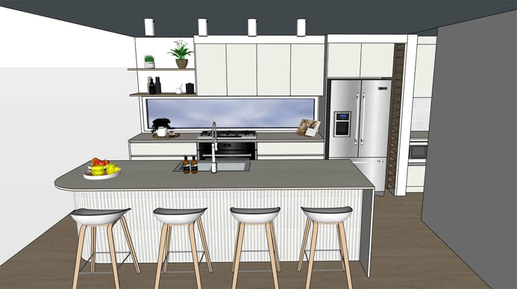 3d renders kitchen view house